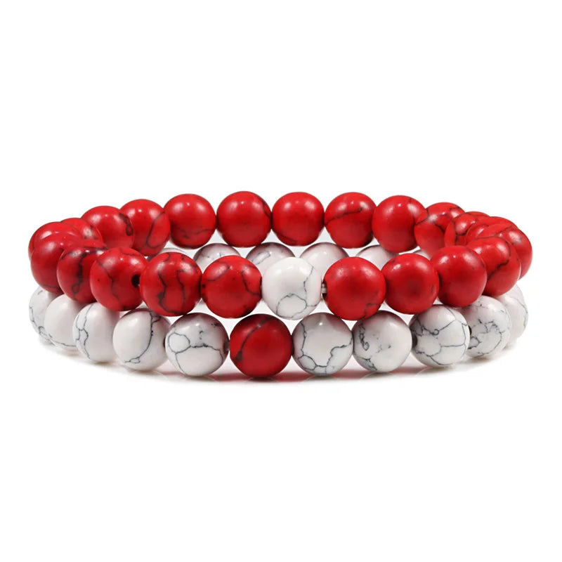 Bracelets Pierre de Lave Naturelle rouge