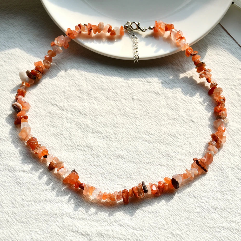 collier pierre de quartz agate