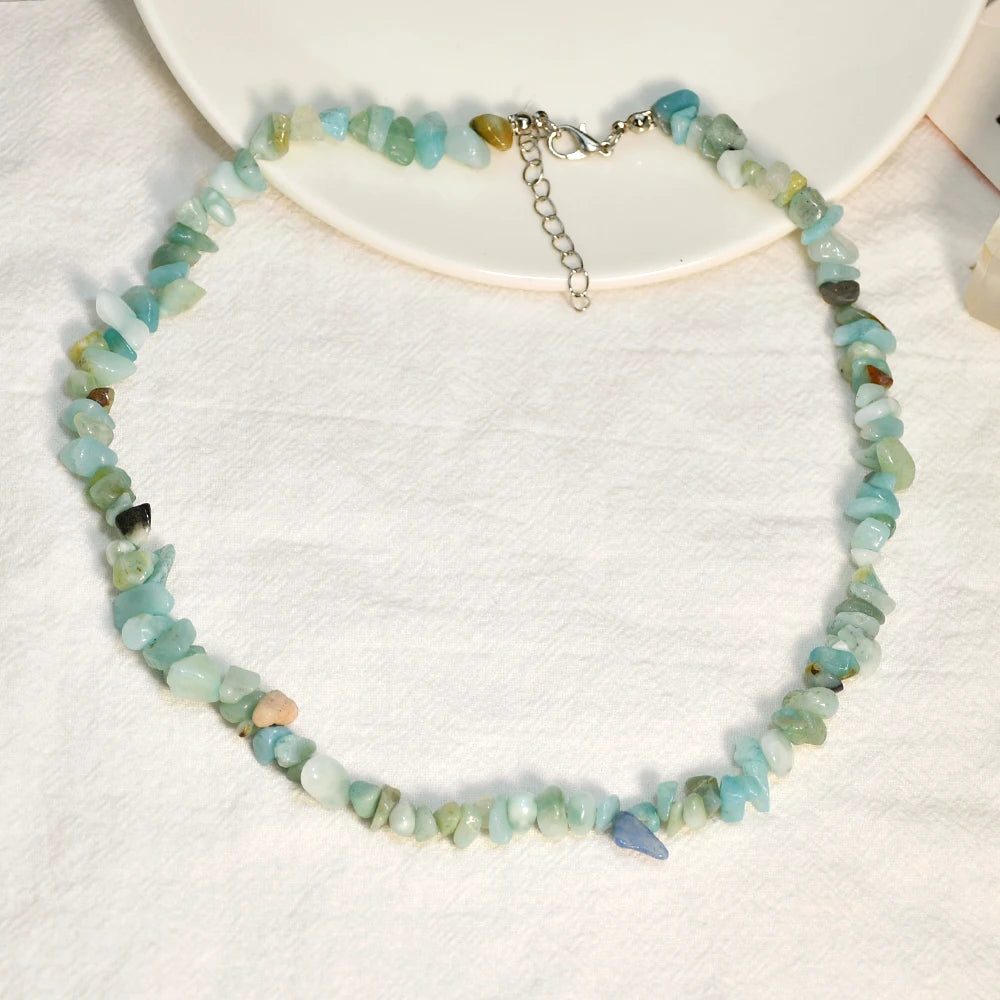 collier pierre de quartz amazonite