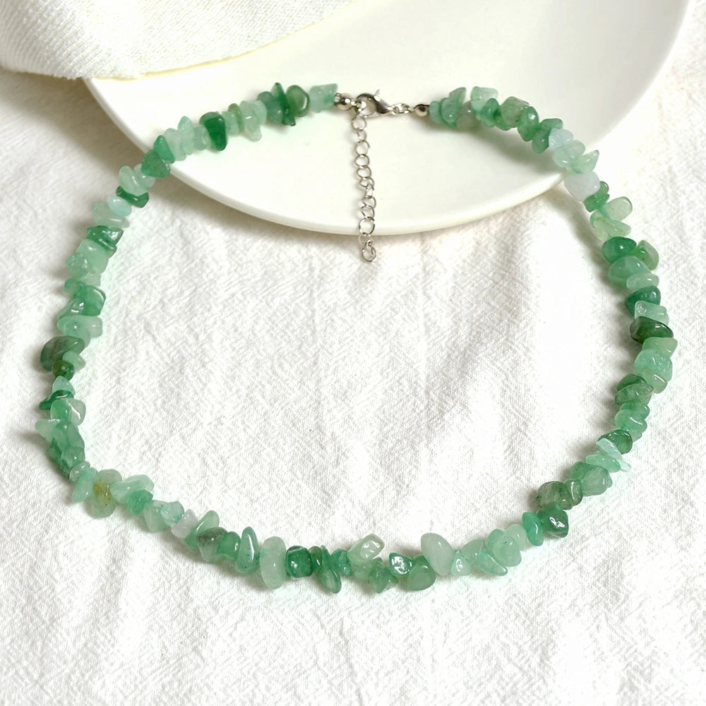 collier pierre de quartz aventurine verte