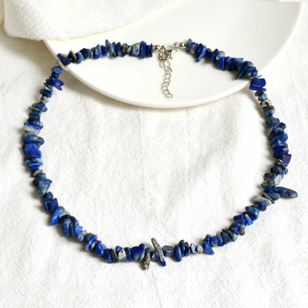 collier pierre de quartz lapis lazuli