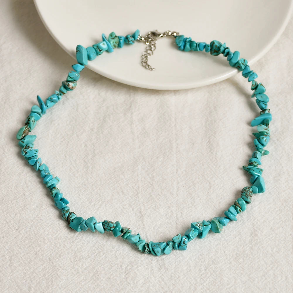 collier pierre de quartz turquoise