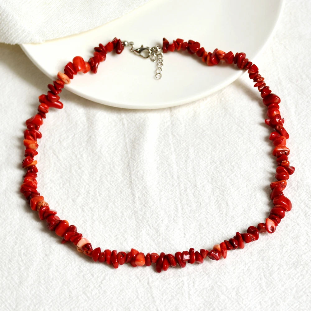 collier quartz corail rouge