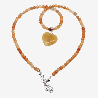 collier love pierre naturelle aventurine orange