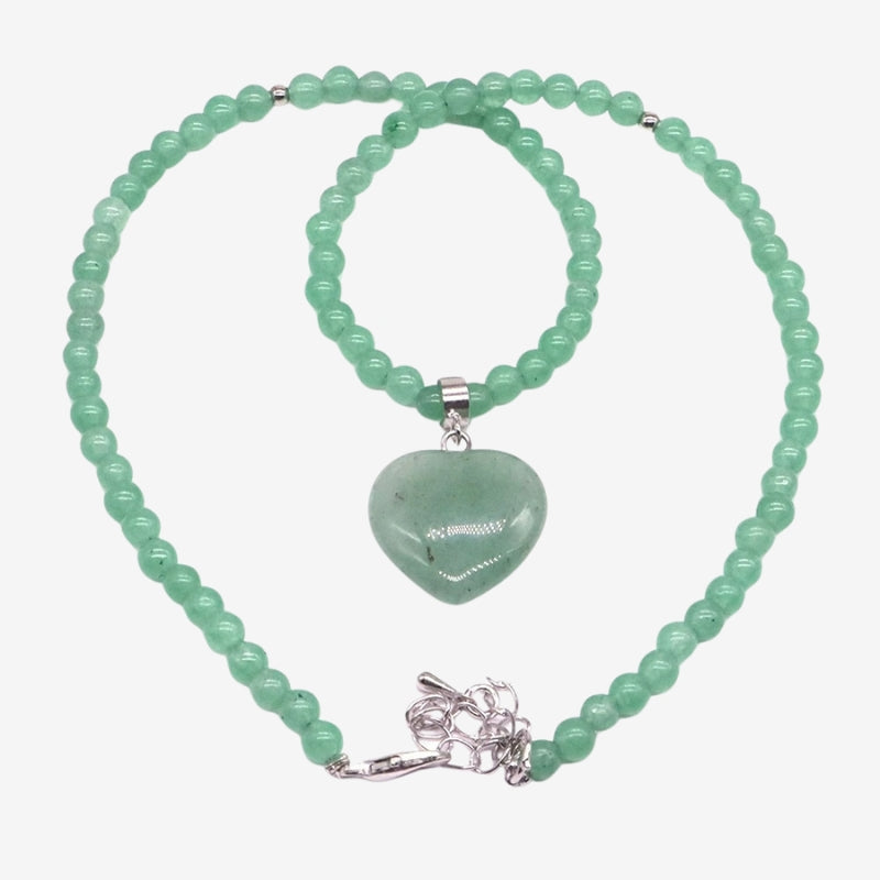 collier love pierre naturelle aventurine verte