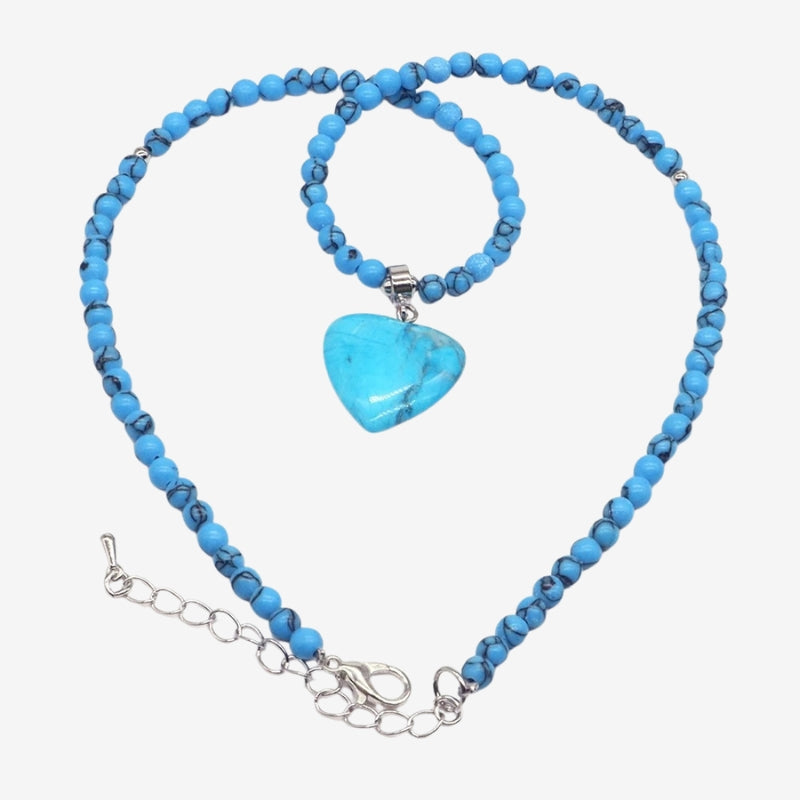 collier love pierre naturelle bleu turquoise