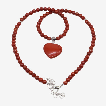 collier love pierre naturelle jaspe rouge