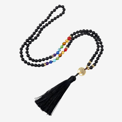 collier pierre agate noir