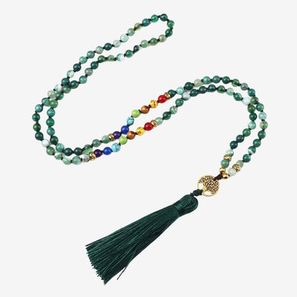 collier pierre agate vert