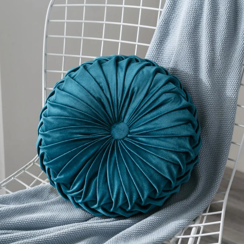 coussin de sol en velours bleu